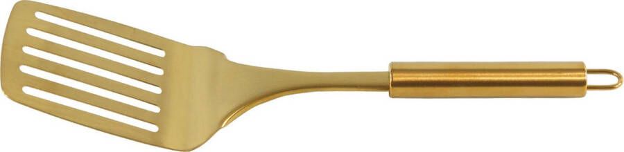 Merkloos Sans marque Bakspatels bakspanen goudkleurig 32 cm RVS keukengerei Koken Bakken Spatels