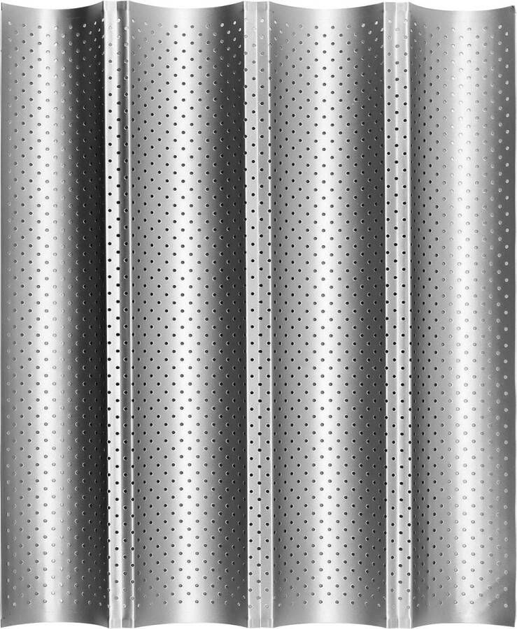 Bakvorm 38 x 33 cm baguetteplaat anti-aanbak bakplaat broodvorm baguettevorm broodbakken voor 4 baguettes bakaccessoires