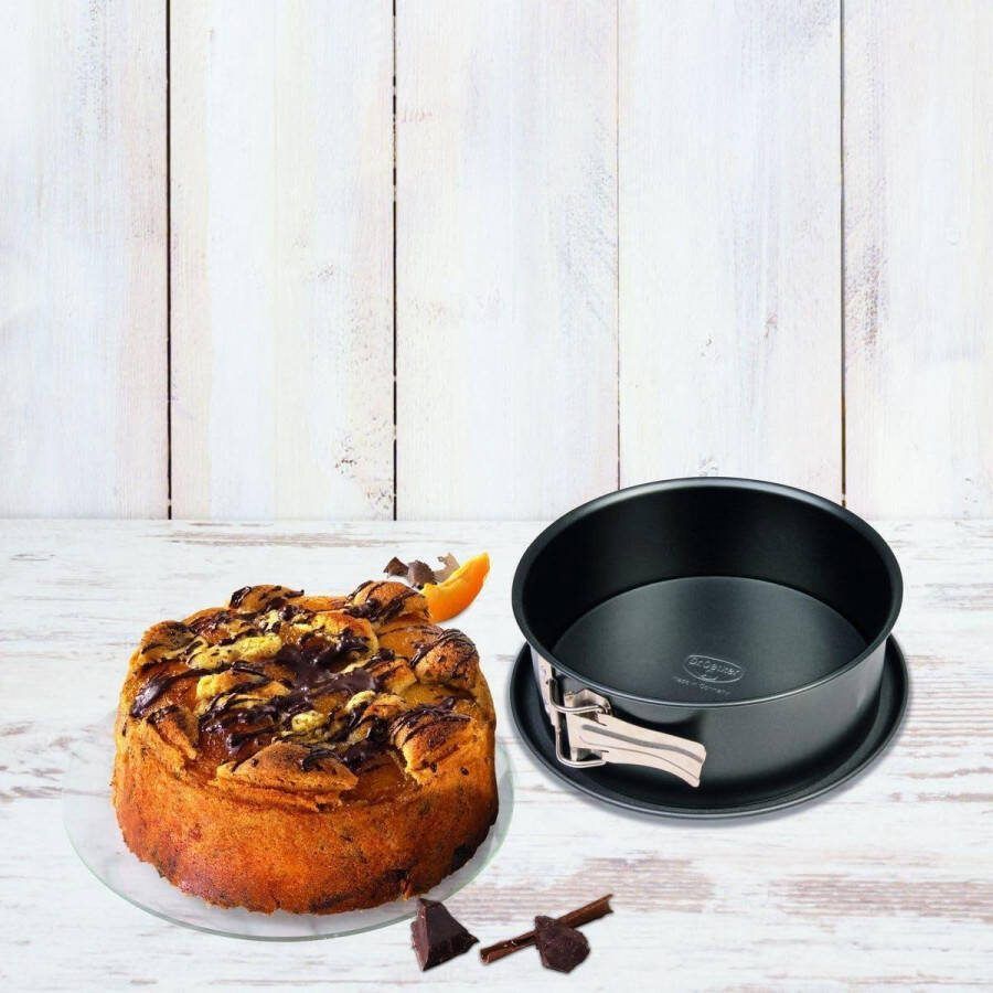 Bakvorm platte bodem anti-aanbaklaag zwart 18 cm Ø taartvorm Springvorm