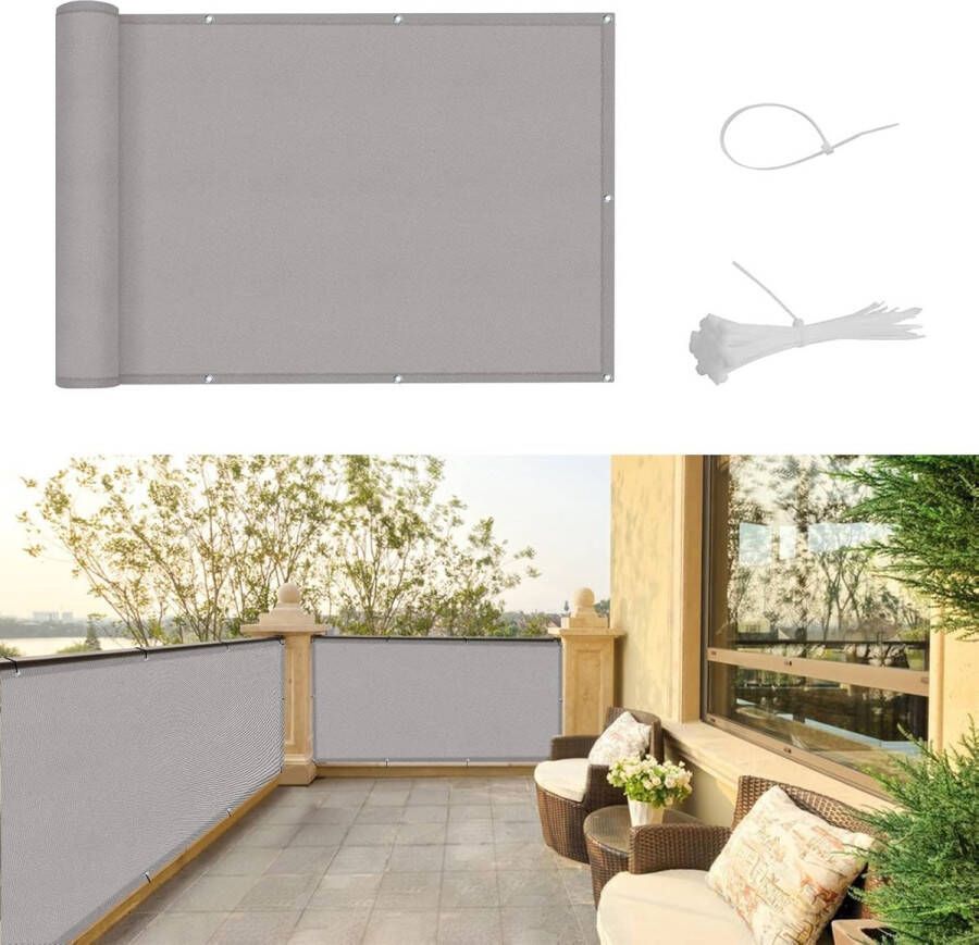 Balkon Privacy Bescherming Scherm met UV en Windbescherming Inclusief Kabelbinders