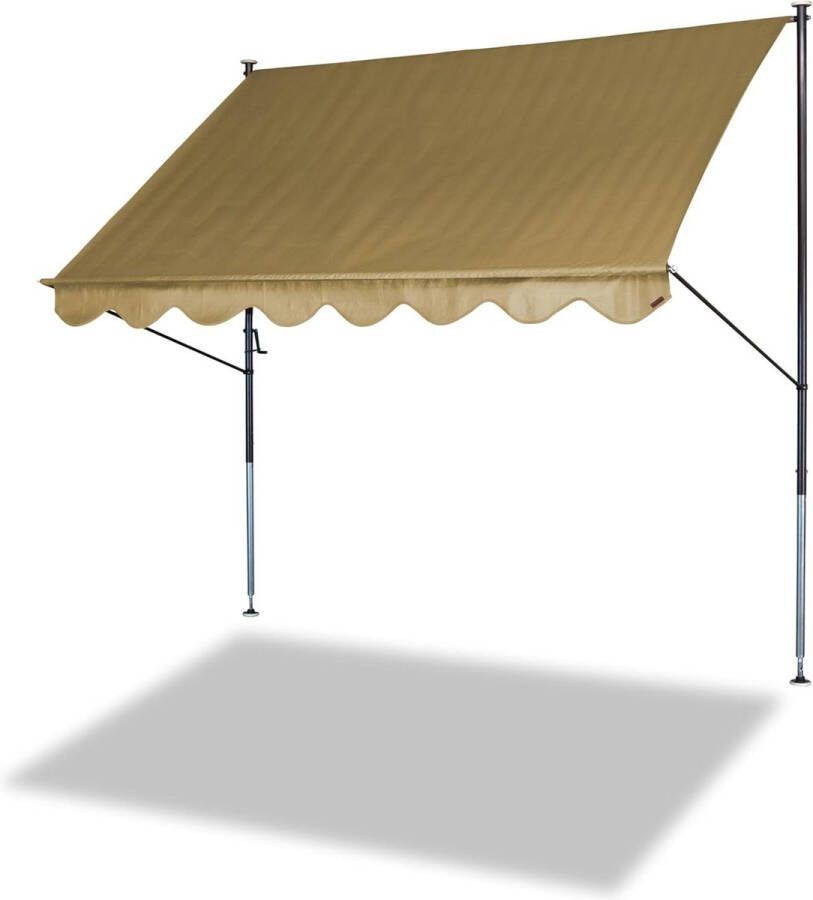 Balkon zonnescherm zonder boren 300 cm Freizeitmöbel GmbH Klemluifel standaard luifel voor zonwering montage zonder pluggen ideale balkonluifel voor huurwoningen beige Balkon zonnescherm zonder boren
