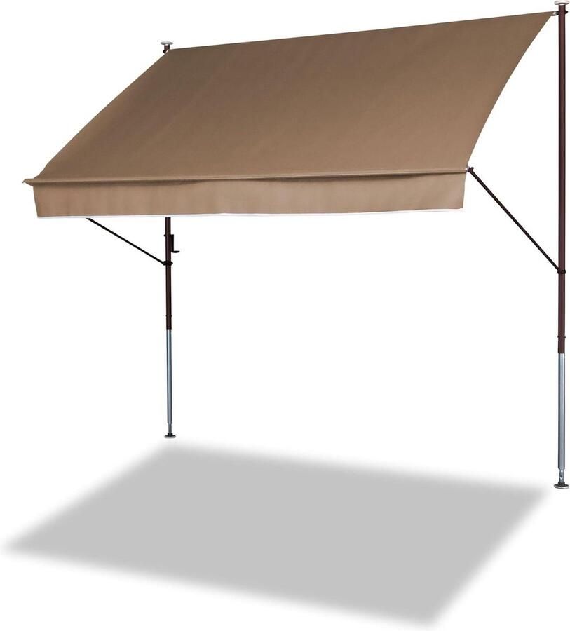 Balkon zonnescherm zonder boren Klemluifel 300 cm Taupe Balkon zonnescherm zonder boren