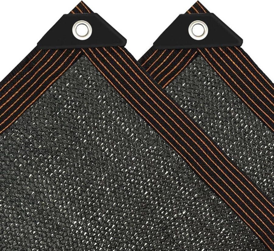 Balkon zonnescherm zonder boren Rechthoekig zonnezeil 4x5m Zwart UV-doek Terras Tuin Vee Balkon zonnescherm zonder boren
