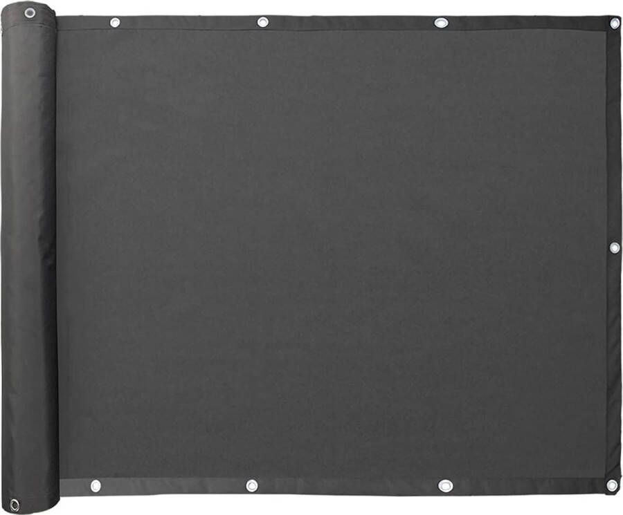 Balkonscherm Inkijkbescherming Balkonspanningen 0 75 x 3 m UV-bescherming Balkon Inkijkbescherming Waterdicht Polyester voor Balkon Tuin Buiten Antraciet