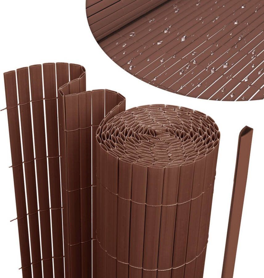 Balkonscherm PVC Tuinscherm Privacy Scherm Mat Hekwerk voor Balkon Terras Windbescherming Privacy Outdoor Balkon Bekleding Weerbestendig UV-bescherming voor Balkon Tuin Luifel Hekwerk voor Terras Bruin 120*400cm