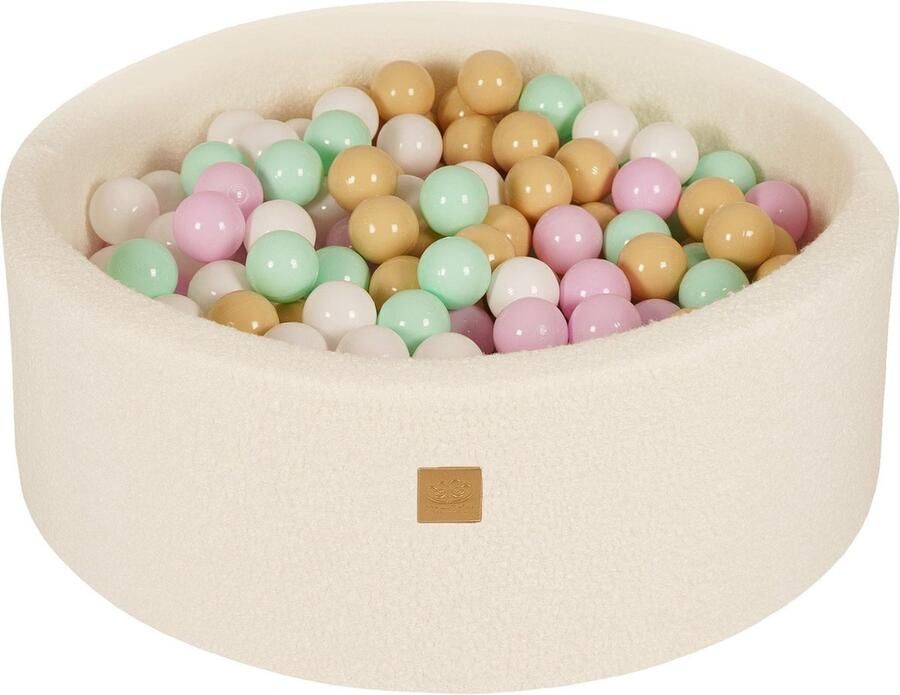 Ballenbak boucle ( teddy stof) 90 x 30 cm + 200 ballen