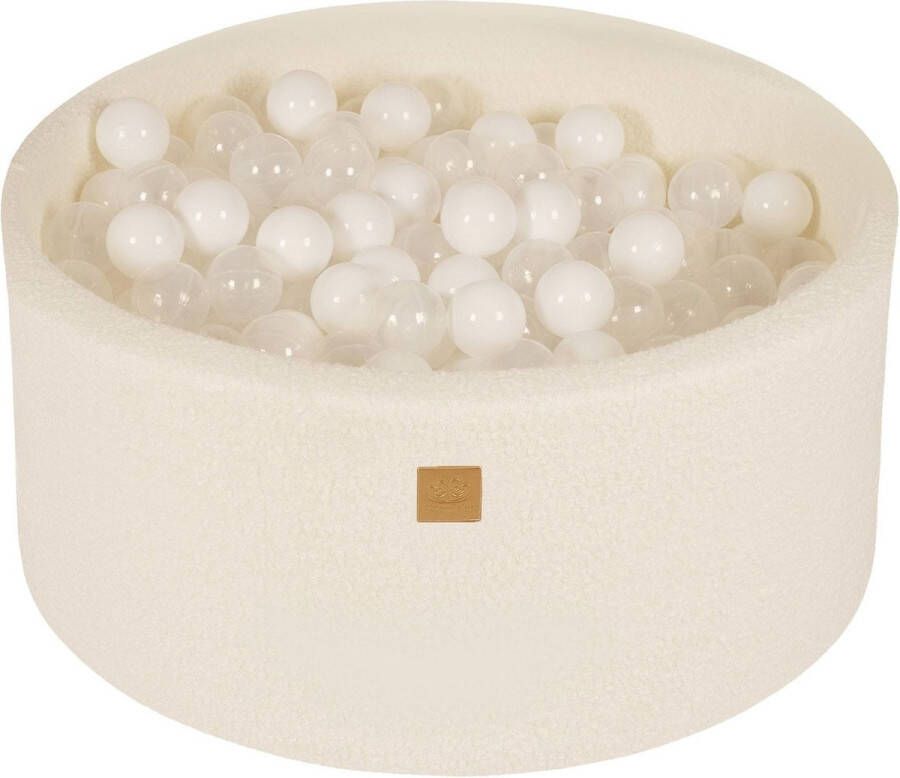 Ballenbak boucle ( teddy stof) 90 x 40 cm + 300 ballen