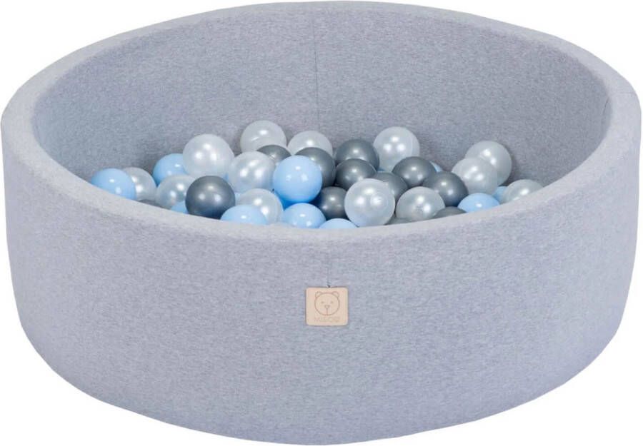 Ballenbak Rond 90x30 Licht Grijs incl. 150 ballen Pearl Silver Light Blue