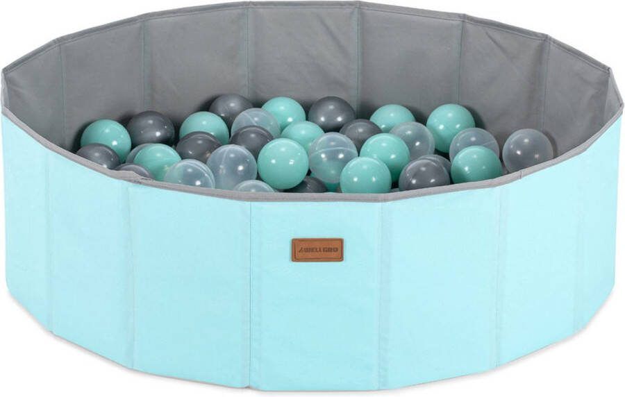 Ballenbak voor Baby's en Kinderen Blauwe Speelzone 150 Kleurrijke Ballen (Blauw Zilver & Transparant)
