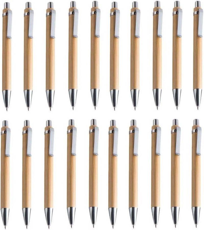 Balpen sets bamboe hout schrijfgerei set van 100