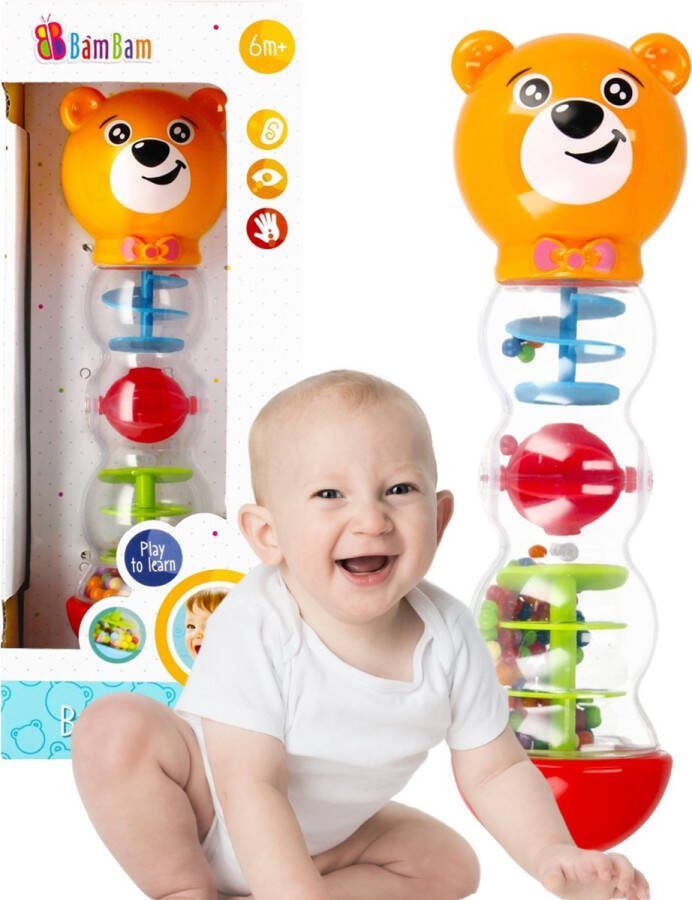 Bam Teddybeer rammelaar spiraal met ballen voor vanaf 6 maanden