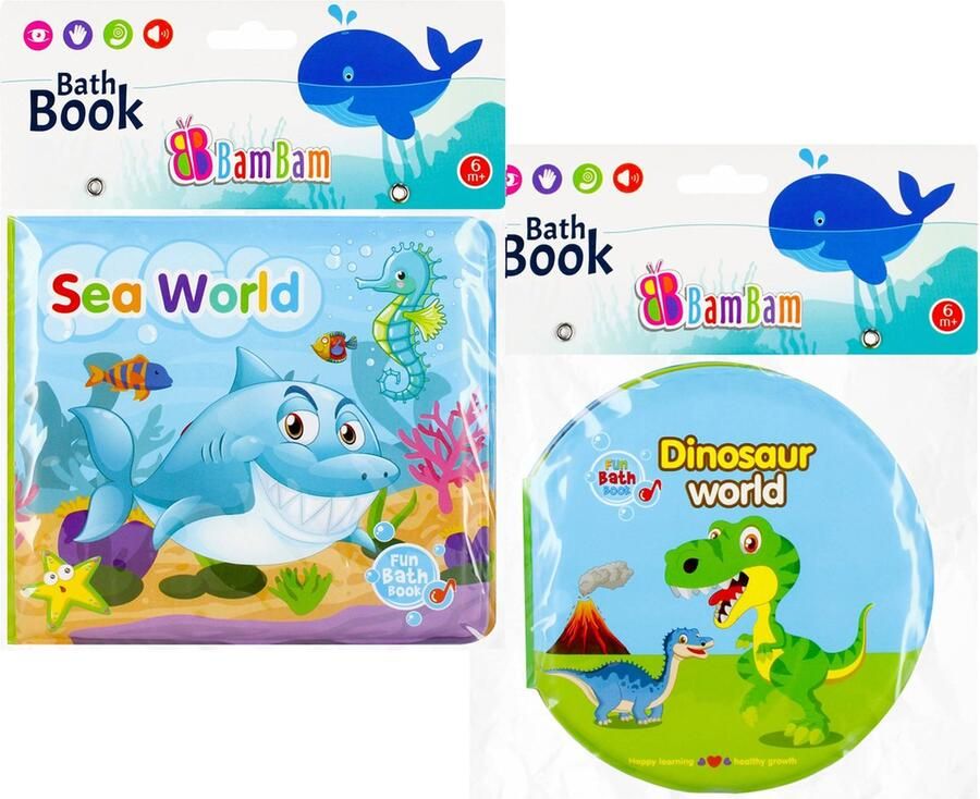 BamBam Babybadboekjes educatief speelgoed voor vanaf 6 maanden 2 stuks