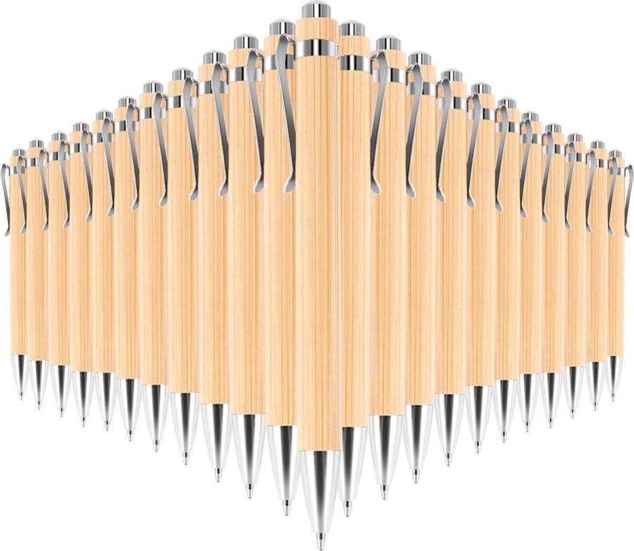 Bamboe balpen pen 100 stuks partij kantoor school benodigdheden zwarte inkt