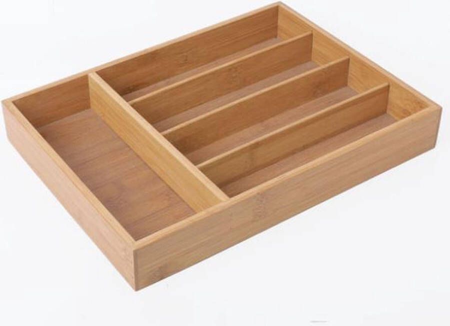 Merkloos Sans marque Decopatent Bamboe bestekbak voor in keukenla Bestek organizer van hoogwaardig bamboe hout Bestekcassette 35.5 x 26 x 5 cm