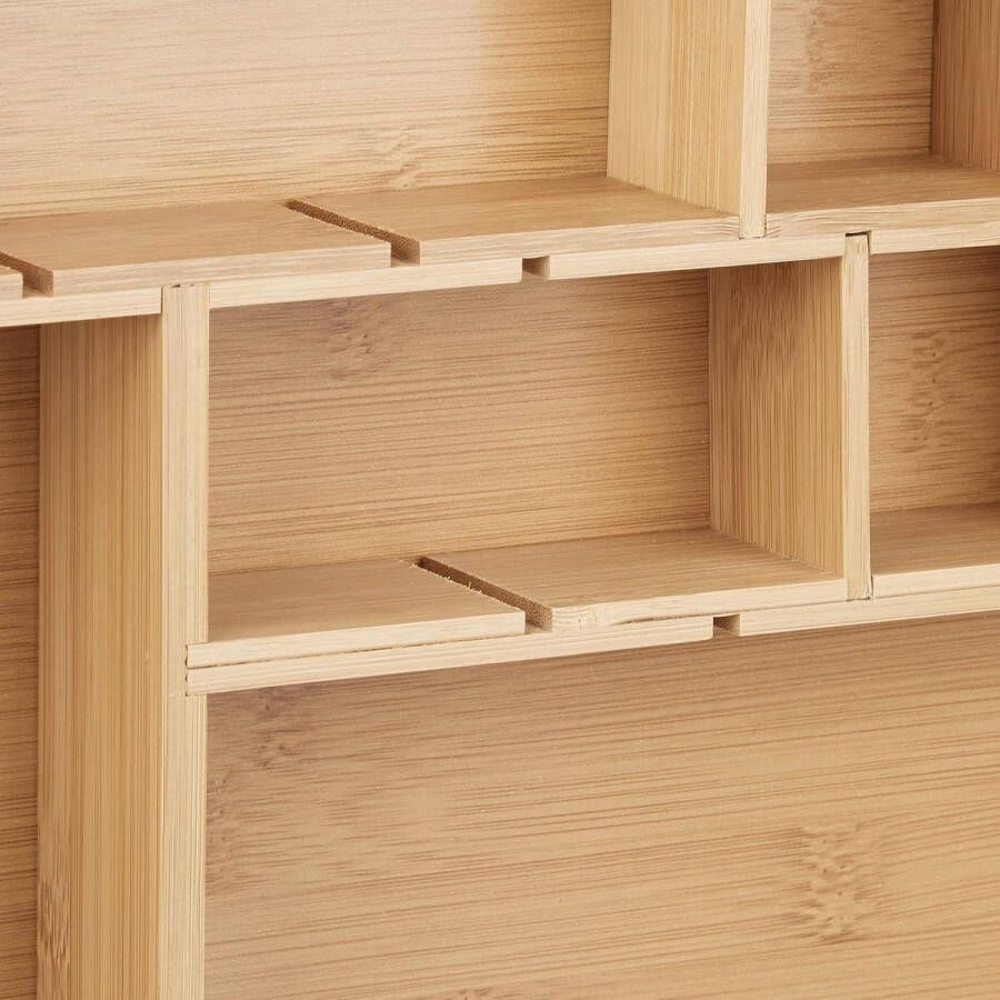Bamboe bestekorganizer universeel bestekbak voor keukenlade H x B x D: ca. 5x45x32 cm natuur