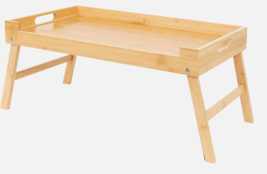 Bamboe dienblad Inklabpaar Lichtbruin Multifunctioneel Met handvaten Ontbijt op bed 23 x 48 x 28 cm