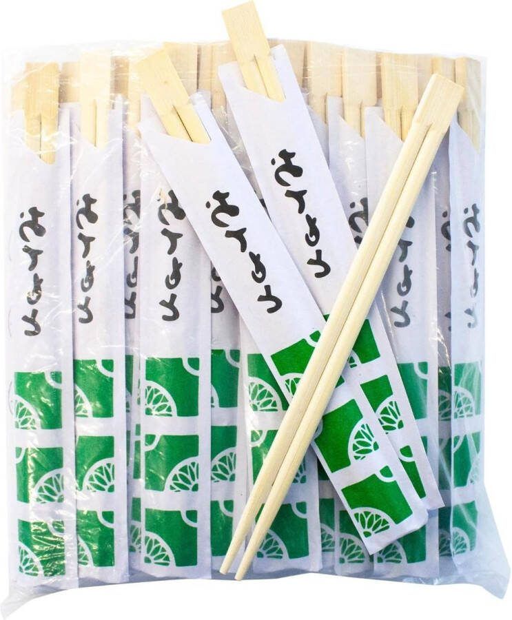 Bamboe eetstokjes 21cm groen multipack 100 stuks set van 10