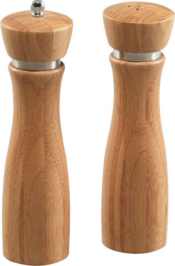 Bamboe houten peper- en zoutstel 21 cm Pepermolen zoutmolen Pepermaler zoutmaler Kruiden en specerijen vermalen vermalers