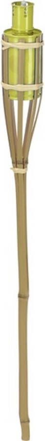 Merkloos Sans marque Bamboe tuinfakkel geel 65 cm Tuindecoratie fakkels