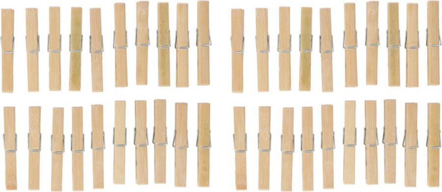Merkloos Bamboe wasknijpers 40x hout 9 cm Knijpers