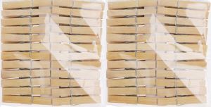 Merkloos Bamboe wasknijpers 96x hout 8 cm Knijpers