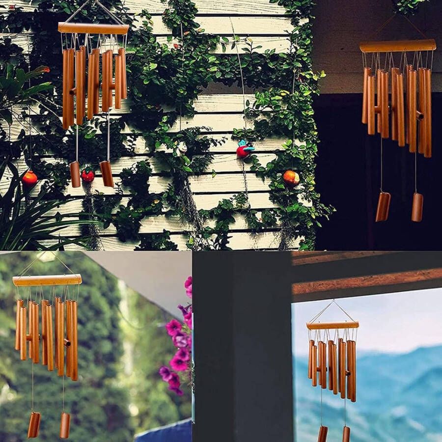 Bamboe Windgong Wind Chimes Bamboe Houten Bamboe Windgong Rustgevende Melodische Tonen Windgong Bamboe Wind Klokkenspel Buiten Tuin Wind Klokkenspel Geweldig voor Outdoor Binnenplaats Decoratie