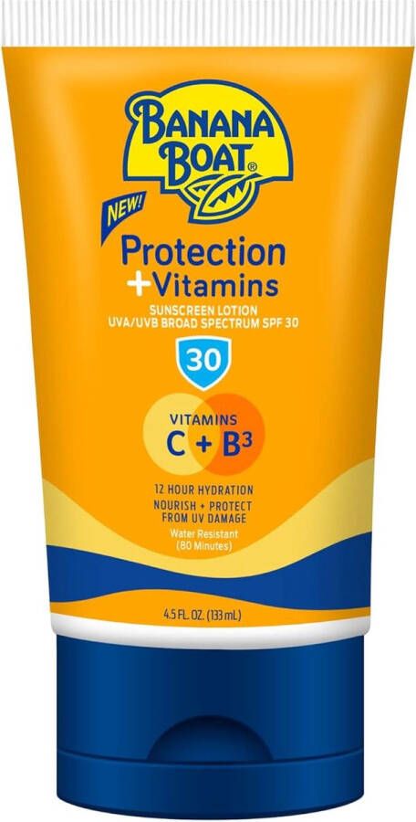 Banana Boat Protection + Vitaminen Zonnebrandcrème SPF 30 Hydraterende zonnebrandcrème met Niacinamide vitamine C en B3 Lotion 133ml
