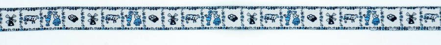 Band delfts blauw paartje zoenend geweven sierband fournituren lengte 2 meter lint stof afwerkband katoenen band naaien decoratieband