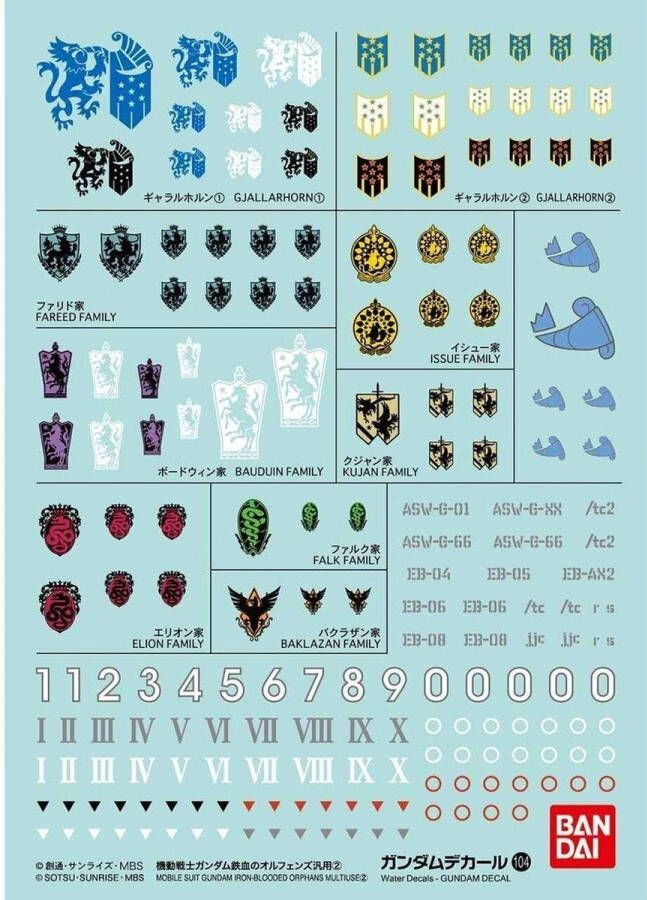 Bandai Gundam Decal Mobile Suit Gundam Iron-Blooded Orphans Multiuse 2