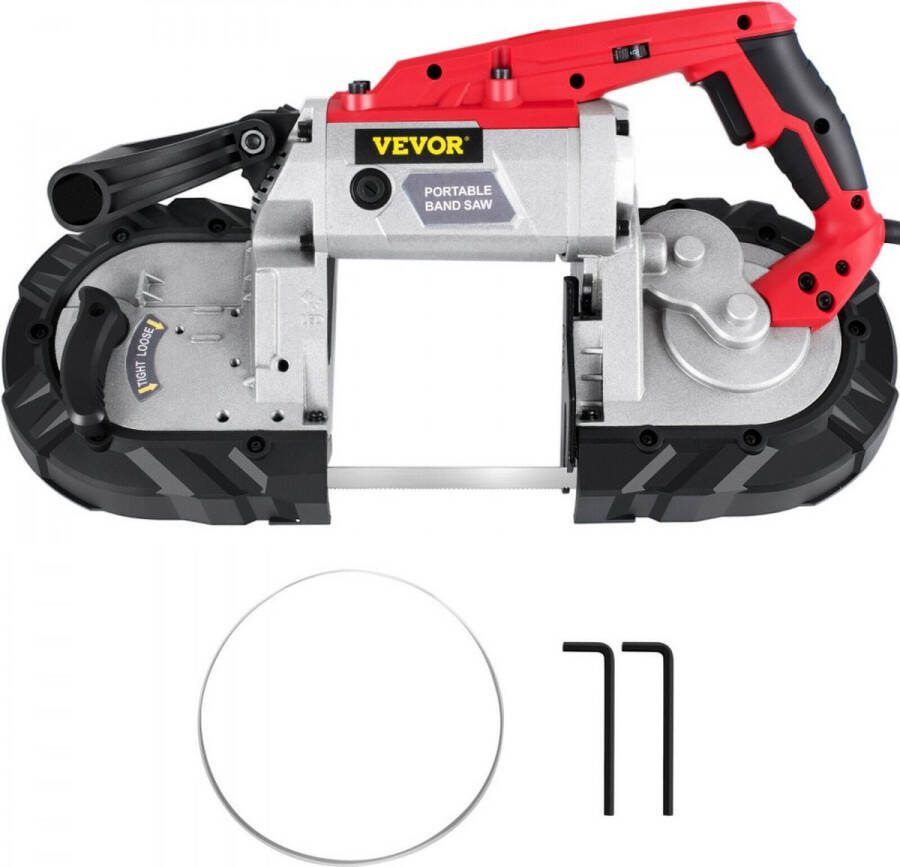 Dakta Bandzaag 55×17×29cm Draagbare Metaalbandzaag 1100W Metaalbandzaagmachine Gemaakt van Staal met een Ergonomische Handgreep en een Geïntegreerde Ophanghaak voor het Snijden van Roestvrij Staal enz