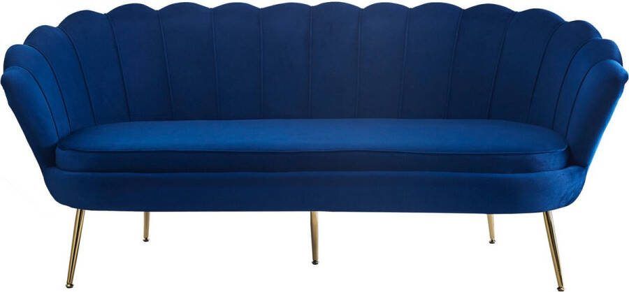 Bank Chanelle Donkerblauw Fluweel Breedte 180 cm Zithoogte 44 cm Zitdiepte 54 cm