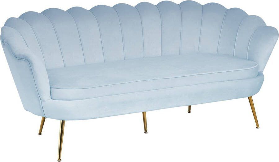 Bank Chanelle Lichtgrijs Velours Breedte 180 cm Zithoogte 44 cm Zitdiepte 54 cm