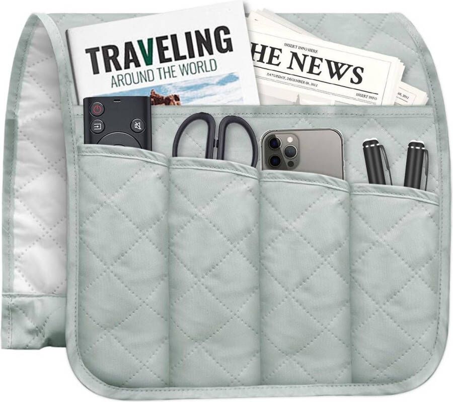 Bankovertrek armleuning antislip hangende afstandsbediening houder met 5 vakken ruimtebesparend opbergtas voor het opbergen van mobiele telefoon tijdschriften boeken iPad