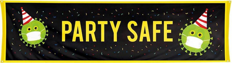 Banner Party Safe 180 x 50 cm Virus Mondkapje