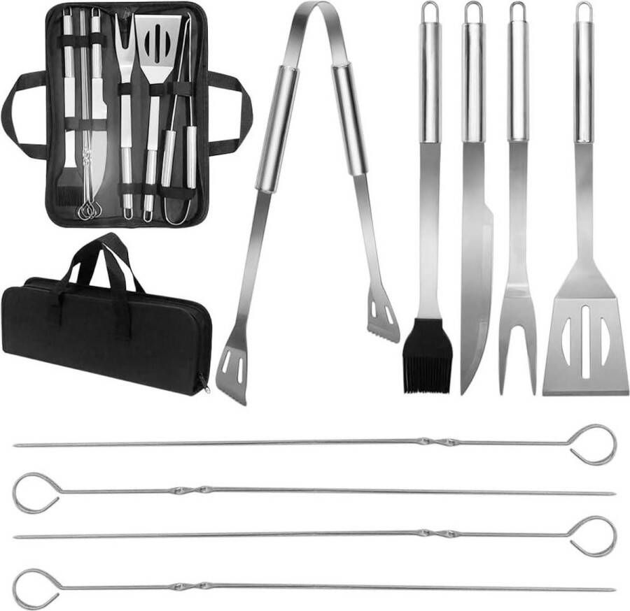 Barbecue-accessoires voor buitenkeuken 9-delige roestvrijstalen barbecueset camping bbq gereedschap
