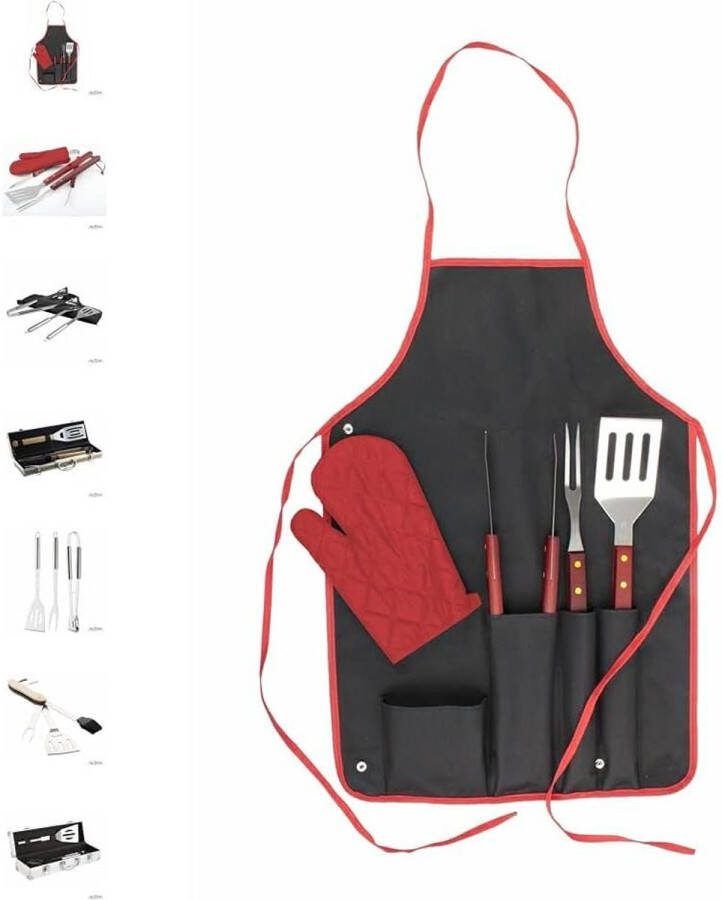 Barbecue gebruiksvoorwerp set met schort meer dan 10 modellen inhoud: vork spatel tang en handschoen bakplaat (Axon) barbecue set