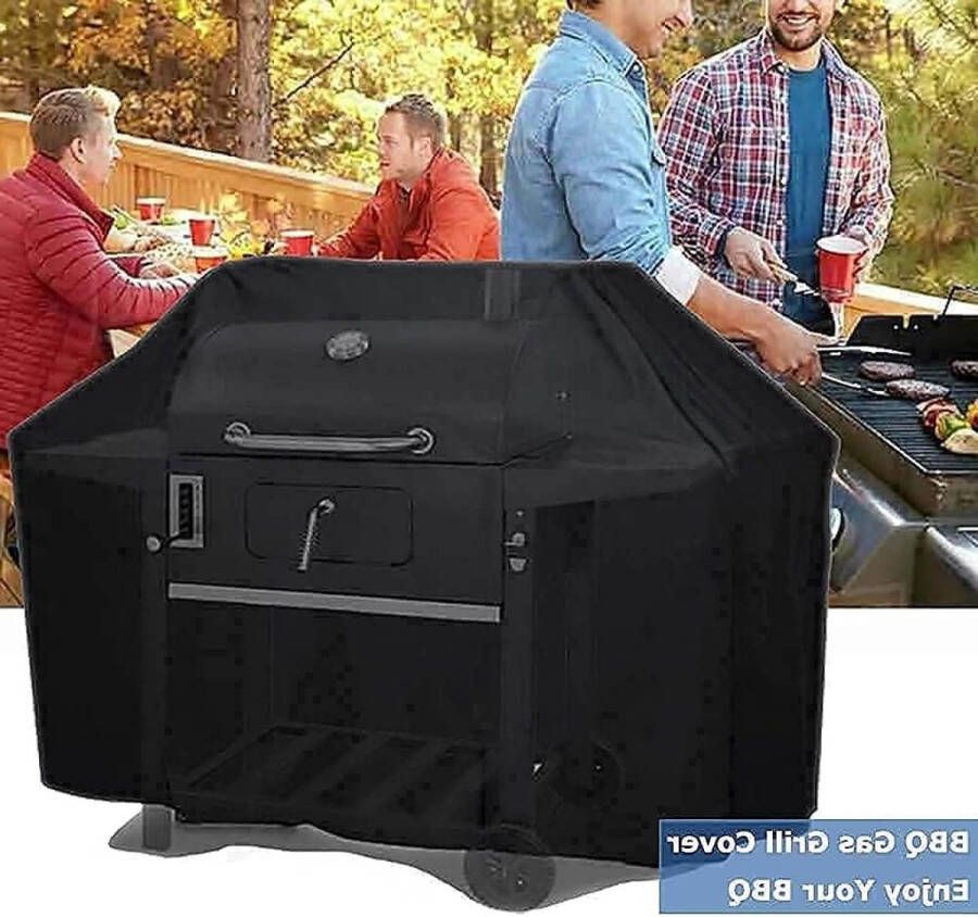 Barbecue Grill Cover 132x66x109 CM 420D Heavy Duty Waterdicht BBQ Hoes met klittenband voor Outdoor Barbecues Winddicht UV Bestand & Scheurbestendig Zwart