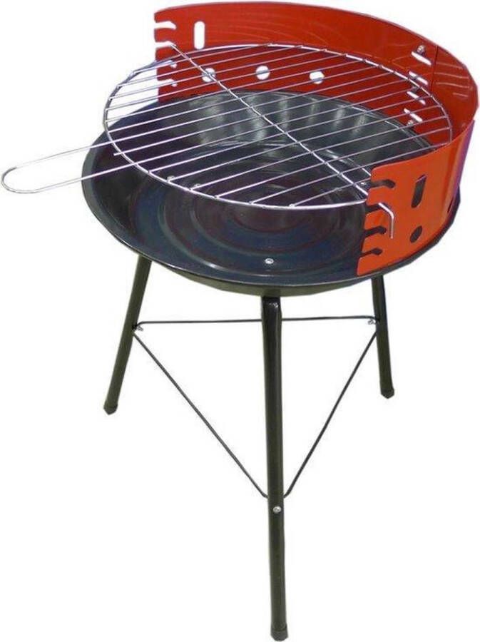 Barbecue Houtskool Barbecue Inclusief verwijderbare Aslade Barbecues Ø 38 cm Houtskoolbarbecue Fancylifestyle met windschild BBQ vlees en vis compact