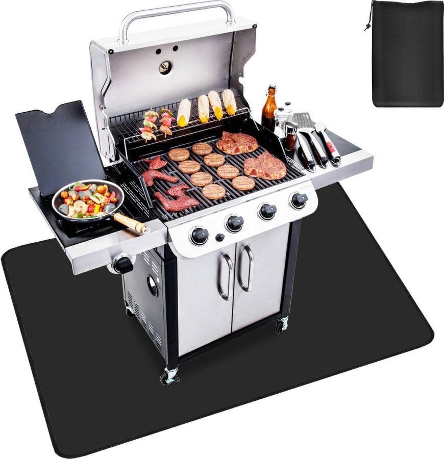 Barbecue vloermat BBQ mat 127 x 97 cm beschermmat antislip