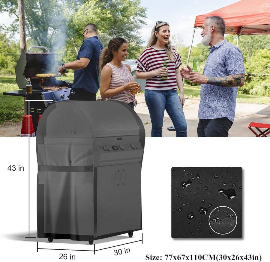 Barbecuehoes BBQ Grill Cover Gasgrill Hoes Barbecue Afdekking BBQ Hood Kap 210D Waterdichte Winddicht scheurvast en UV-bestendig Barbecuehoezen Heavy Duty Oxford doek met PVC coating