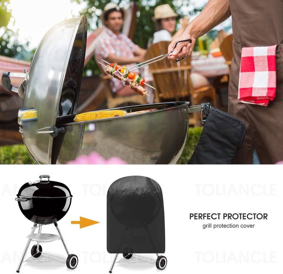 Barbecuehoes kogelbarbecue-afdekking waterdichte barbecuehoes beschermhoes kap grill afdekzeil 70 x 70 cm