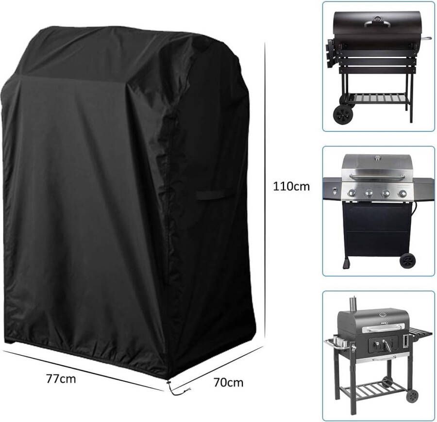 Barbecuehoes weerbestendig 420D Oxford-gasgrill afdekzeil waterdicht 77 x 70 x 110 cm scheurvast UV bescherming tegen vervagen roest en schimmel