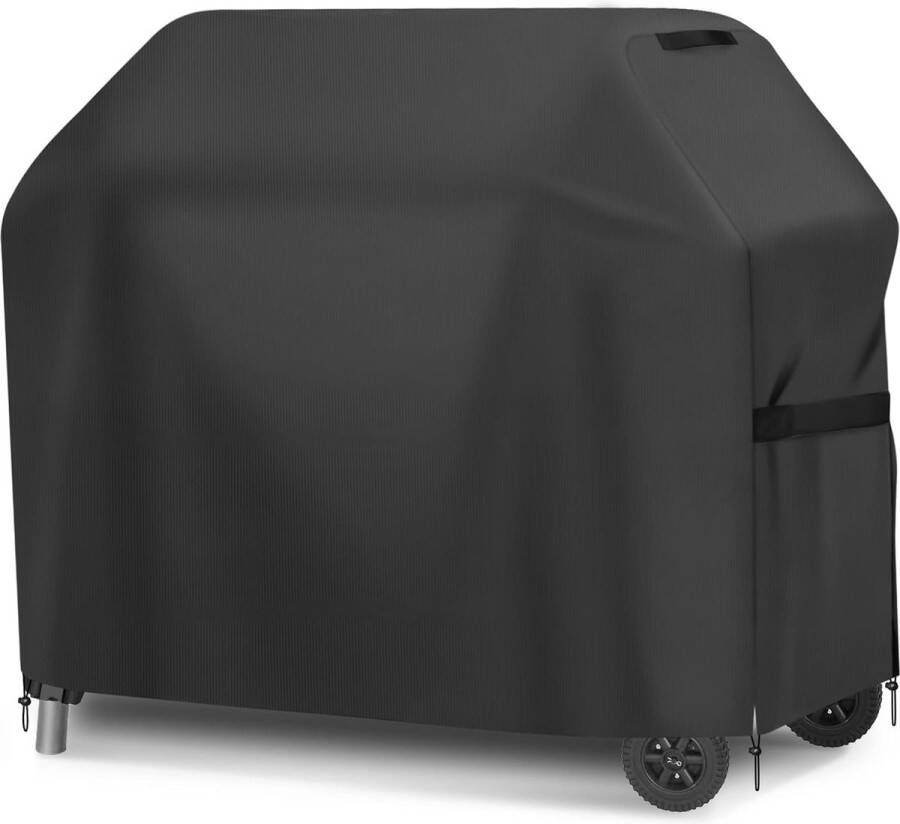 Barbecuehoes weerbestendig gasgrillafdekking 147 x 61 x 122 cm waterdicht 600D Oxford-weefsel stofdicht winddicht grillhoes afdekzeil zwart