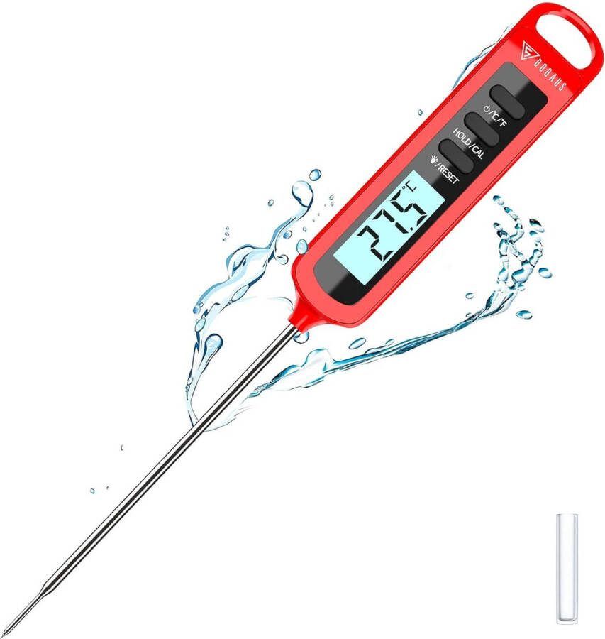 Barbecuethermometer Vleesthermometer Instant keukenthermometer in 3 seconden IPX6 digitale voedselthermometers met lange sonde voor vlees BBQ Voedselvloeistoffen Olie Water