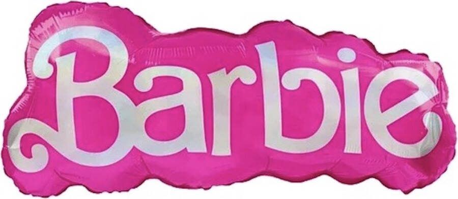 Barbie folieballon 70 cm Tekst Roze Feest Prinses 123Feest