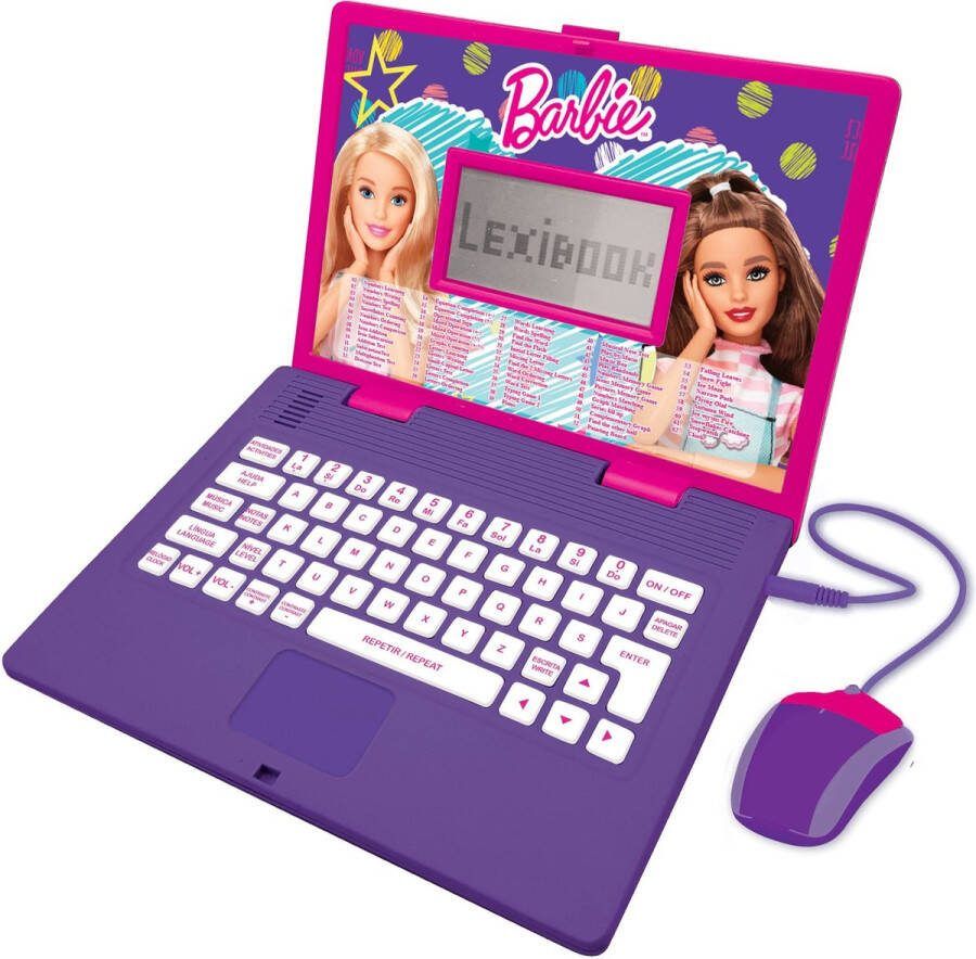 Lexibook Barbie tweetalige educatieve laptop 124 activiteiten in het Engels Frans