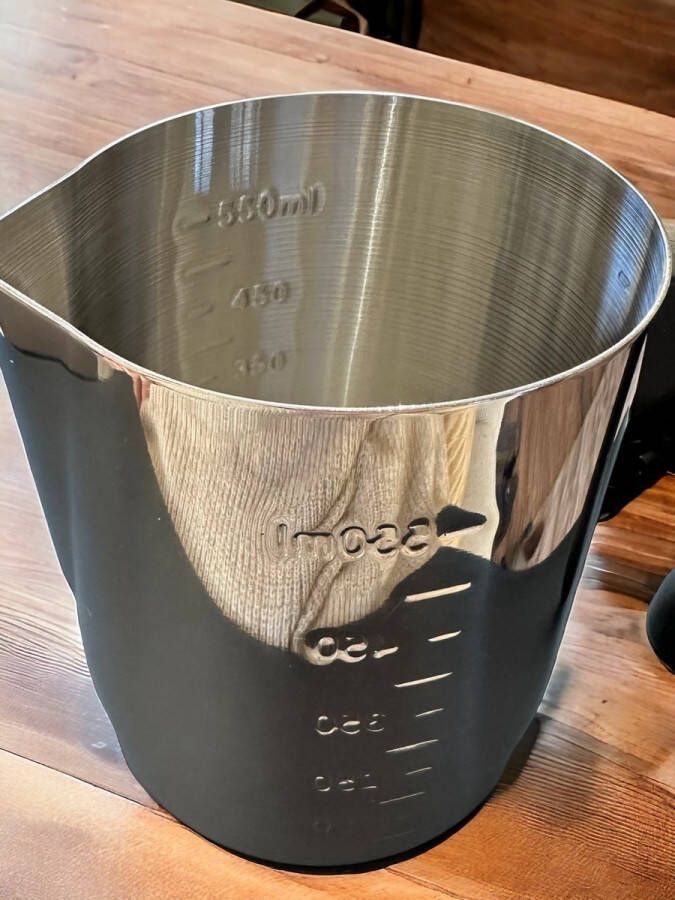 Barista melkopschuimkan melkkannetje 600ml latte art RVS Zilver