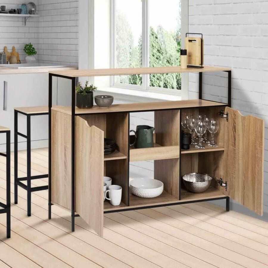 Barkast met deuren en planken Detroit industrieel design
