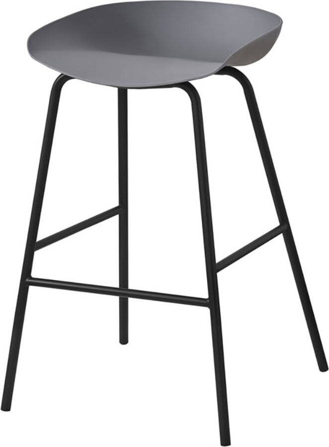 Barkruk Mickey Grijs Kunststof Set van 4 Geschikt voor kookeiland Zithoogte 67 cm Zitdiepte 34 cm