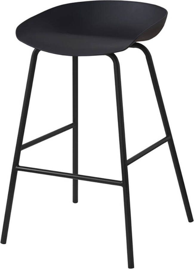 Barkruk Mickey Zwart Kunststof Set van 4 Geschikt voor kookeiland Zithoogte 67 cm Zitdiepte 34 cm